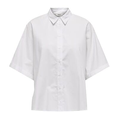 ONLY Onlmari Life Ss Boxy Shirt WVN, Ljus vit, M ONLY Onlmari Life Ss Boxy Shirt WVN, Ljus vit, M