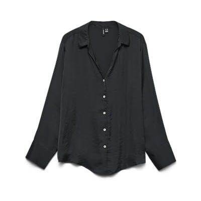 VERO MODA Vmsommer Ls Shirt WVN Ga Noos, svart, XL VERO MODA Vmsommer Ls Shirt WVN Ga Noos, svart, XL