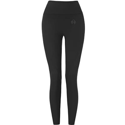 Carlheim Women's active wear leggings Ribbed Panel-Rikke, Black, Large Carlheim Women's active wear leggings Ribbed Panel-Rikke, Black, Large