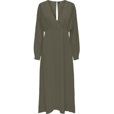 ONLY ONLALMA Life VIS JEN Long Dress SOLID, Kalamata, L ONLY ONLALMA Life VIS JEN Long Dress SOLID, Kalamata, L