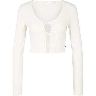 TOM TAILOR Denim Damer Långärmad T-shirt 1035373, 10348 Gardenia White, L TOM TAILOR Denim Damer Långärmad T-shirt 1035373, 10348 Gardenia White, L