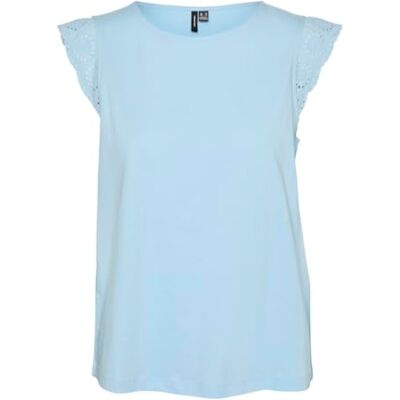 VERO MODA VMEMILY SL Gathering TOP JRS NOOS, Luftig blå, S VERO MODA VMEMILY SL Gathering TOP JRS NOOS, Luftig blå, S