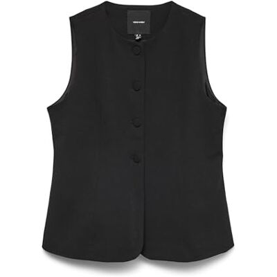 VERO MODA Vmberlin Sl Waistcoat Noos, svart, S VERO MODA Vmberlin Sl Waistcoat Noos, svart, S
