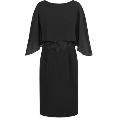 APART Fashion damkläder med chiffoncape cocktailklänning, svart, 14, Svart, 40 APART Fashion damkläder med chiffoncape cocktailklänning, svart, 14, Svart, 40