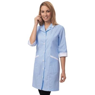 Siggi Group Siggi Horeca Cleo blus, dam, Riga vit/Ljusblå, 3XL Siggi Group Siggi Horeca Cleo blus, dam, Riga vit/Ljusblå, 3XL