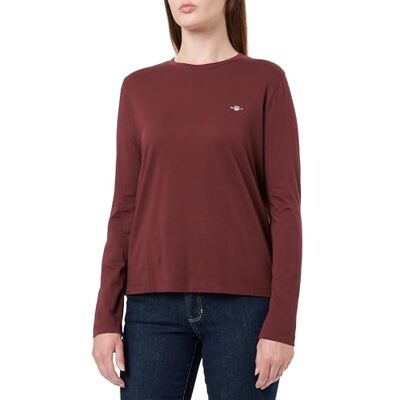 GANT REG Shield LS T-shirt, röd, M GANT REG Shield LS T-shirt, röd, M