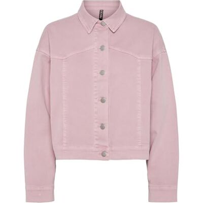 PIECES Pcfenny Ls denimjacka mm jacka, Dawn rosa/detalj: tvättar, S PIECES Pcfenny Ls denimjacka mm jacka, Dawn rosa/detalj: tvättar, S