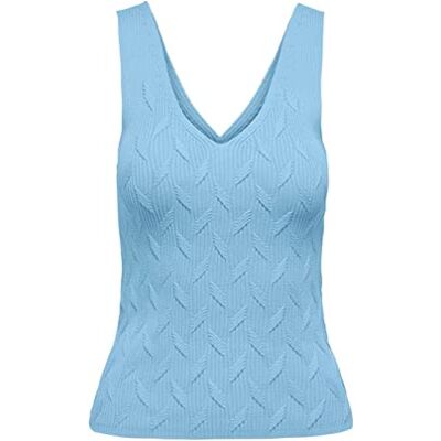 ONLY Onlsif Sl Structure V-Neck KNT stickad topp, Klar himmel, XS ONLY Onlsif Sl Structure V-Neck KNT stickad topp, Klar himmel, XS