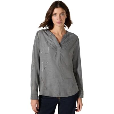 Cecil TOS Melange Foilprint blus, Platinum Grey Mel., M Cecil TOS Melange Foilprint blus, Platinum Grey Mel., M