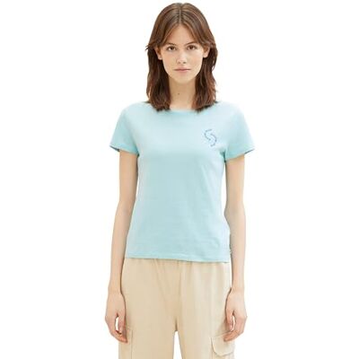 TOM TAILOR Denim T-shirt för kvinnor, 13117 Pastel turkos, XL TOM TAILOR Denim T-shirt för kvinnor, 13117 Pastel turkos, XL