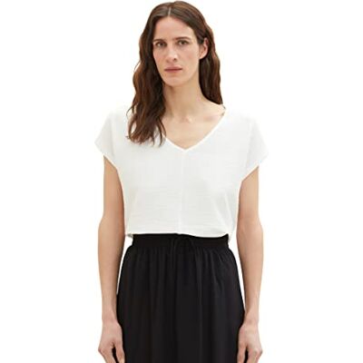 TOM TAILOR Dam 1036783 t-shirt, 10315-Whisper Vit, XXL, 10315 viskande vit, XXL TOM TAILOR Dam 1036783 t-shirt, 10315-Whisper Vit, XXL, 10315 viskande vit, XXL