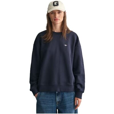 GANT Shield C-Neck Sweat, Kvällsblå, S GANT Shield C-Neck Sweat, Kvällsblå, S