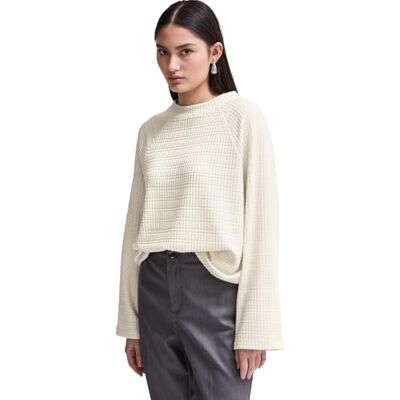 Street One Studio Tröja med vertikal struktur, Mjuk beige, 36 Street One Studio Tröja med vertikal struktur, Mjuk beige, 36