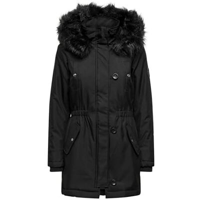 ONLY Bestseller A/S Dam ONLIRIS vinterparkas CC 2023 OTW kappa, svart/detalj: svart för, S, Black/Detail:BLACK FUR, S ONLY Bestseller A/S Dam ONLIRIS vinterparkas CC 2023 OTW kappa, svart/detalj: svart för, S, Black/Detail:BLACK FUR, S