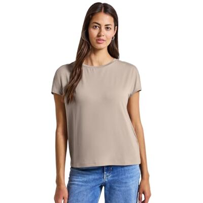 Street One Jerseyskjorta med mesh-detalj, Morning beige, 44 Street One Jerseyskjorta med mesh-detalj, Morning beige, 44