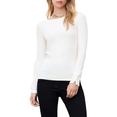 Caroll Långärmad T-shirt, Gardenia, M Caroll Långärmad T-shirt, Gardenia, M