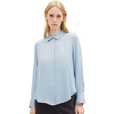 TOM TAILOR Dam basic satinblus, 26320-stonington blå, 46 TOM TAILOR Dam basic satinblus, 26320-stonington blå, 46