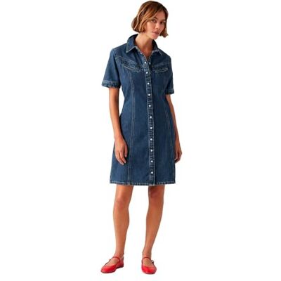 Levi's Rinoa Denim SS Dress Med Indigo, Flat finish, färg Sledge Syster, storlek XS, sladge syster, XS Levi's Rinoa Denim SS Dress Med Indigo, Flat finish, färg Sledge Syster, storlek XS, sladge syster, XS