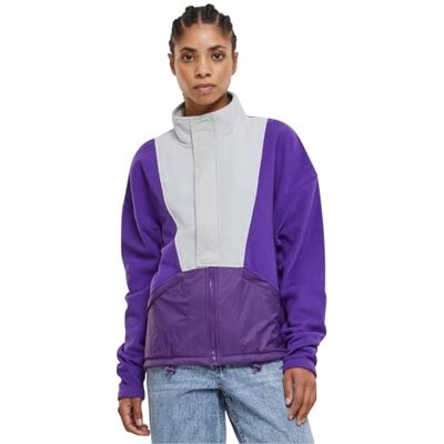 Urban Classics Damjacka Ladies Polarfleece Track jacka äkta lila/ljushalt XL, Äkta violett/ljusförhållande, XL Urban Classics Damjacka Ladies Polarfleece Track jacka äkta lila/ljushalt XL, Äkta violett/ljusförhållande, XL