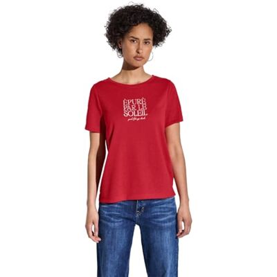 Street One dam-t-shirt med Wording, röd, 38 Street One dam-t-shirt med Wording, röd, 38