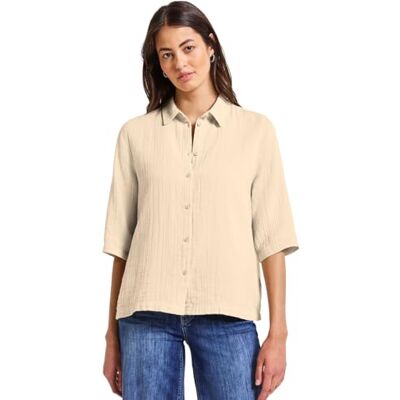 Street One damskjorta muslin, Coastal Beige, 36 Street One damskjorta muslin, Coastal Beige, 36