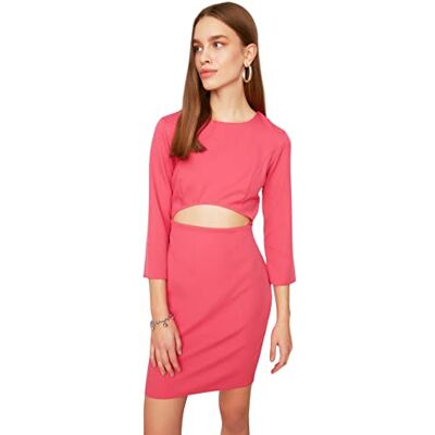 Trendyol Dam mini bodycon vanlig vävd klänning, fuchsia, 64 SE Trendyol Dam mini bodycon vanlig vävd klänning, fuchsia, 64 SE