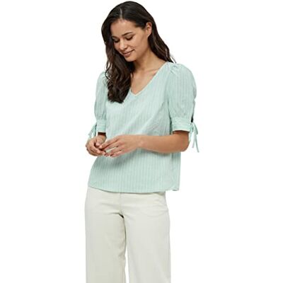 Peppercorn Dam Monella Ballong Ärm Blus, Grön Mint Randig, XL, Grön mint rand, XL Peppercorn Dam Monella Ballong Ärm Blus, Grön Mint Randig, XL, Grön mint rand, XL