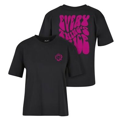 dam-T-shirt, Everything Is Nice Tee, avslappnad t-shirt med ryggtryck, normal passform, tryckt t-shirt, bomull, svart, XS dam-T-shirt, Everything Is Nice Tee, avslappnad t-shirt med ryggtryck, normal passform, tryckt t-shirt, bomull, svart, XS