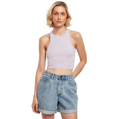 Urban Classics damer cropped Rib Top, lila, S Urban Classics damer cropped Rib Top, lila, S