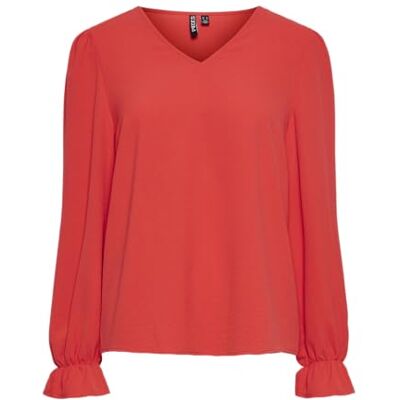 PIECES dam Pctiffany Ls V-hals Topp Noos Bc Långärmad blus PIECES dam Pctiffany Ls V-hals Topp Noos Bc Långärmad blus