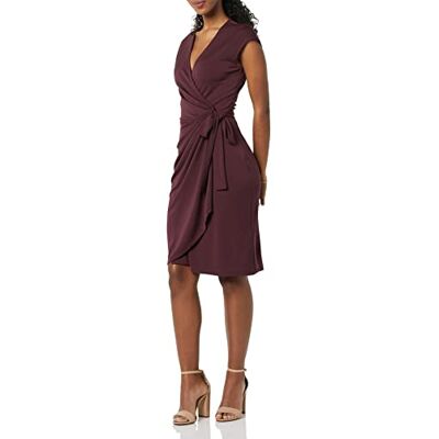 Amazon Essentials klassisk keps ärm wrap klänning (finns i plusstorlek), vinröd, XX-Large Amazon Essentials klassisk keps ärm wrap klänning (finns i plusstorlek), vinröd, XX-Large