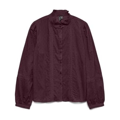 VERO MODA Vmtrine Ls Shirt WVN Ga Noos, Vinprovning, S VERO MODA Vmtrine Ls Shirt WVN Ga Noos, Vinprovning, S