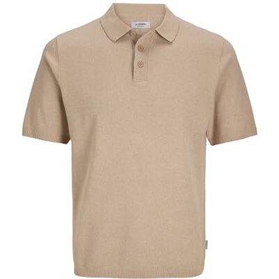 JJ REBEL Jrebcallum Knit Polo Ss, Porslin, XL JJ REBEL Jrebcallum Knit Polo Ss, Porslin, XL