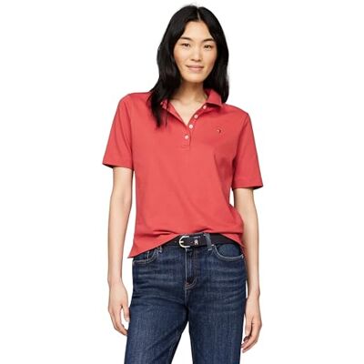 Tommy Hilfiger dam S/S pikétröjor, Terra röd, XS Tommy Hilfiger dam S/S pikétröjor, Terra röd, XS