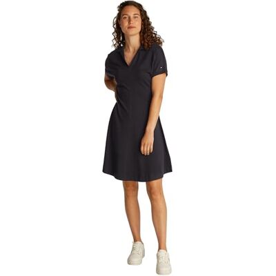 Tommy Hilfiger Dam LYOCELL OPEN-NK F&F POLO KLÄNNING WW0WW44513, svart, XXS, svart (svart), XXS Tommy Hilfiger Dam LYOCELL OPEN-NK F&F POLO KLÄNNING WW0WW44513, svart, XXS, svart (svart), XXS