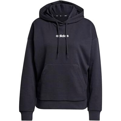 adidas dam Essentials Linear French Terry Hoodie Sweatshirt, black/white, M adidas dam Essentials Linear French Terry Hoodie Sweatshirt, black/white, M