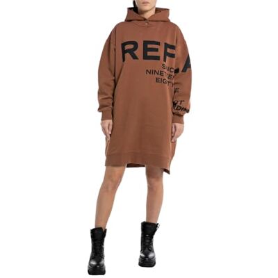 Replay Damsweatshirt, klänning med huva, 524 konjak, XXS Replay Damsweatshirt, klänning med huva, 524 konjak, XXS