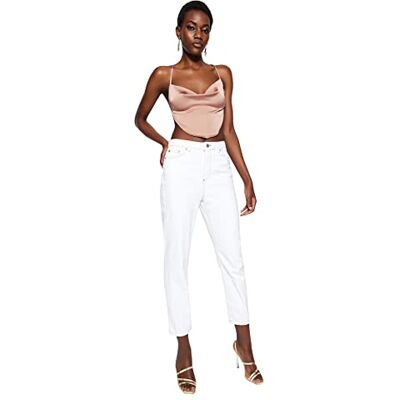 Trendyol kvinnor kvinnor hög midja mamma jeans, Vitt, 60 SE Trendyol kvinnor kvinnor hög midja mamma jeans, Vitt, 60 SE