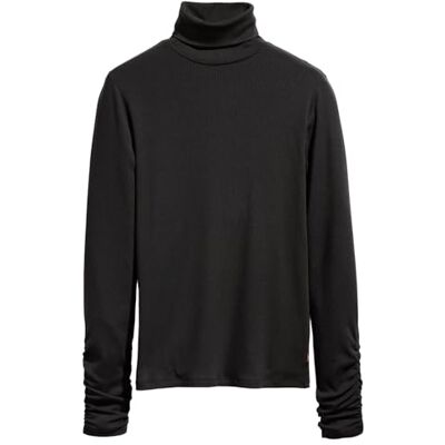 Levi's Rusched Turtleneck Top dam, Caviar, L Levi's Rusched Turtleneck Top dam, Caviar, L