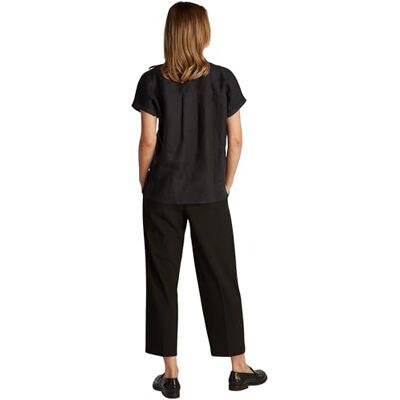 Tommy Hilfiger ESS LINEN COLLARLESS S/S BLUS WW0WW44715, svart, 36, svart (svart), 62 SE Tommy Hilfiger ESS LINEN COLLARLESS S/S BLUS WW0WW44715, svart, 36, svart (svart), 62 SE