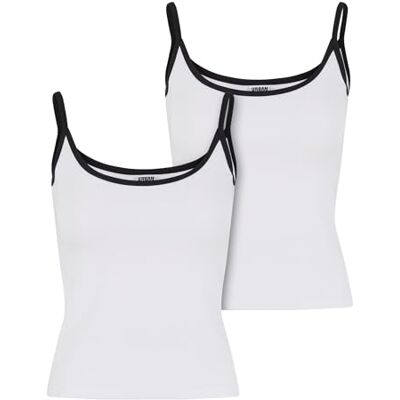 Urban Classics dam-t-shirt, 95% bomull, 5% elastan vit/svart 3XL, Vit/svart + vit/svart, 3XL Urban Classics dam-t-shirt, 95% bomull, 5% elastan vit/svart 3XL, Vit/svart + vit/svart, 3XL