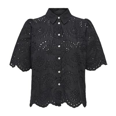ONLY Onlvalais S/S Shirt WVN, svart, L ONLY Onlvalais S/S Shirt WVN, svart, L