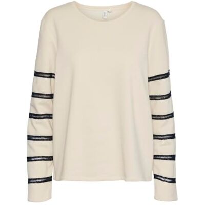 VERO MODA VMVILNA L/S Sweat JRS BTQ, Björk/detalj: tejp i marinblå blazer, M VERO MODA VMVILNA L/S Sweat JRS BTQ, Björk/detalj: tejp i marinblå blazer, M