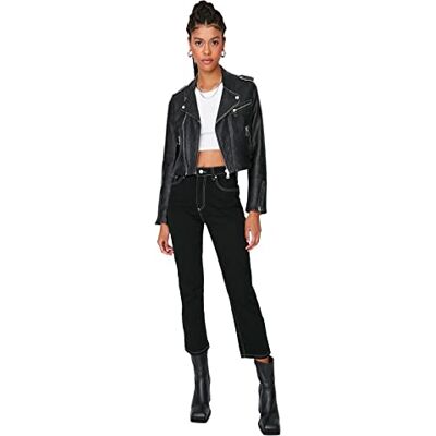 Trendyol Dam mamma jeans, svart, 42, Svart, 68 SE Trendyol Dam mamma jeans, svart, 42, Svart, 68 SE