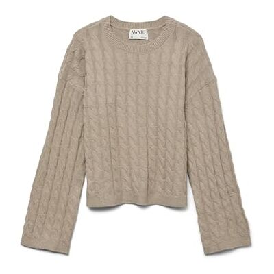 VERO MODA Awlorella Ls O-hals stickad Noos, Naturlig blandning, XL VERO MODA Awlorella Ls O-hals stickad Noos, Naturlig blandning, XL