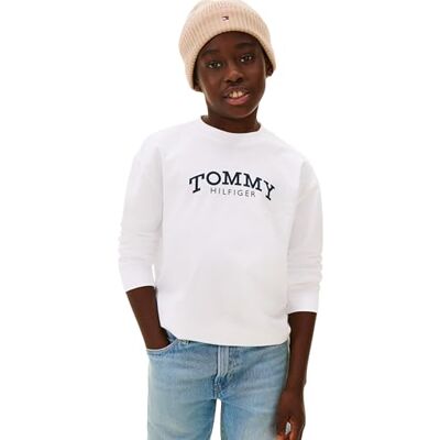 Tommy Hilfiger pojke MONOTYPE tryck t-shirt LS KB0KB10052 L/S t-shirt, vit (vit), 4 år, Vit (vit), 4 år Tommy Hilfiger pojke MONOTYPE tryck t-shirt LS KB0KB10052 L/S t-shirt, vit (vit), 4 år, Vit (vit), 4 år