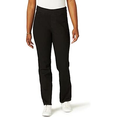 Chic Classic Collection dam byxor med elastisk midja, svart denim, 50 Chic Classic Collection dam byxor med elastisk midja, svart denim, 50