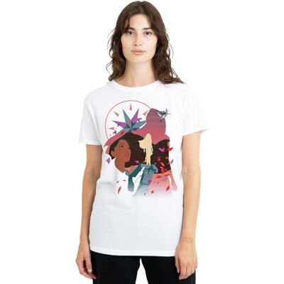 Pocahontas siluett dam t-shirt, vit, XX-Large, Vitt, XXL Pocahontas siluett dam t-shirt, vit, XX-Large, Vitt, XXL