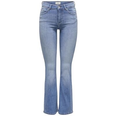 ONLY Onlblush Mw Back Pock FLA Tai22 Dnmnoos, Mellanblå denim, 30 SE/XL ONLY Onlblush Mw Back Pock FLA Tai22 Dnmnoos, Mellanblå denim, 30 SE/XL