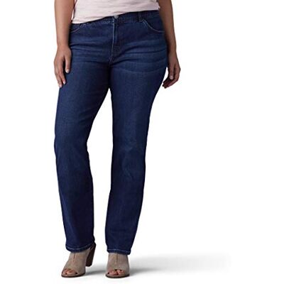 Lee Plus Size – ultralyxig komfort med flexibel rörelse, jeans med raka ben för kvinnor, 50-stor Lee Plus Size – ultralyxig komfort med flexibel rörelse, jeans med raka ben för kvinnor, 50-stor